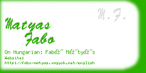 matyas fabo business card